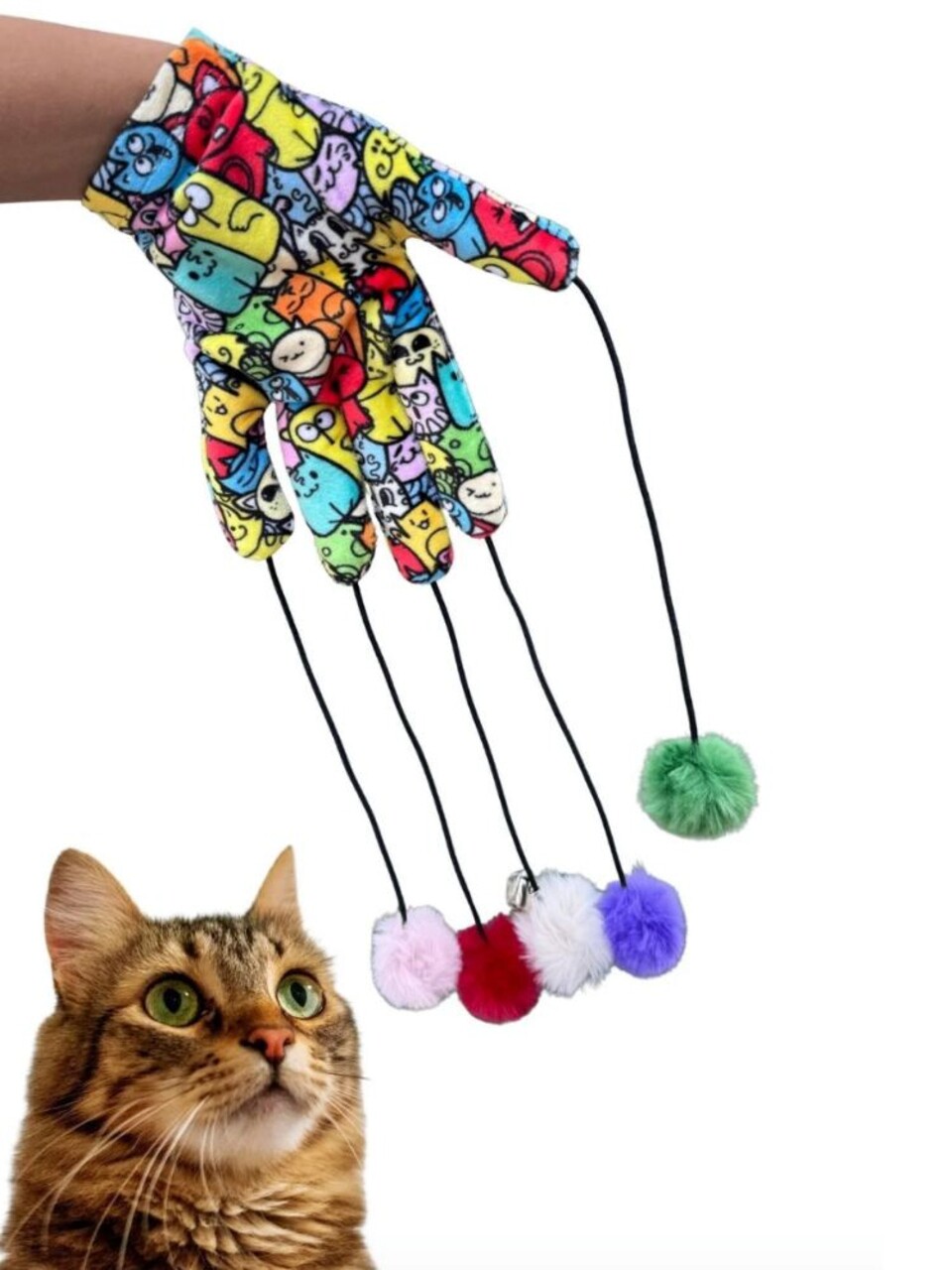 Jucărie pentru pisici, Paws &amp; Whiskers, Miyav 1017, ȚESĂTURĂ 100% BUMBAC, Multicolor - imagine 3